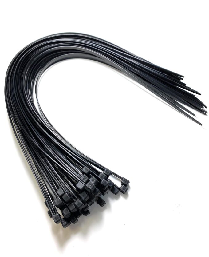 Black Cable Ties - Pack of 100 - 4.6 mm by 300 mm